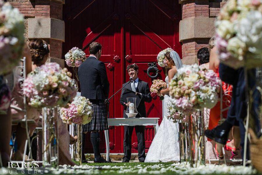 Ceremonia boda con decoración Escocesa