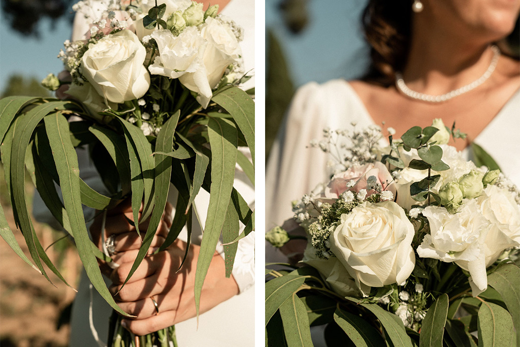ramo de bodas blanco y sencillo | La Florería Barcelona