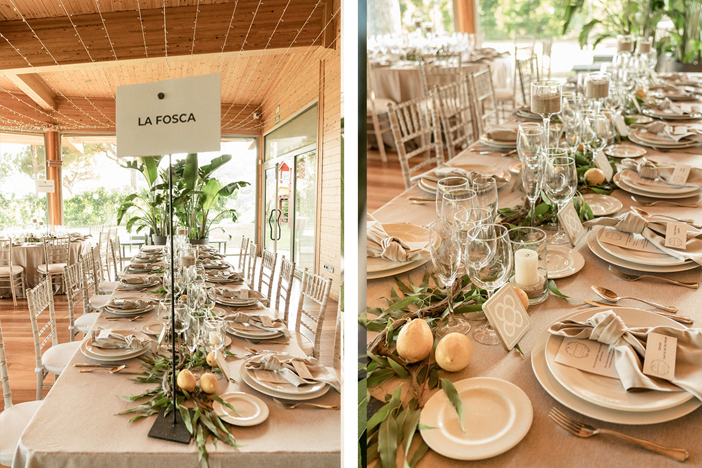 mesas largas y cristal en esta boda sencilla | La Florería Barcelona