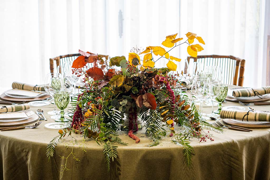 Decoración de mesas en enlace otoñal | La Florería